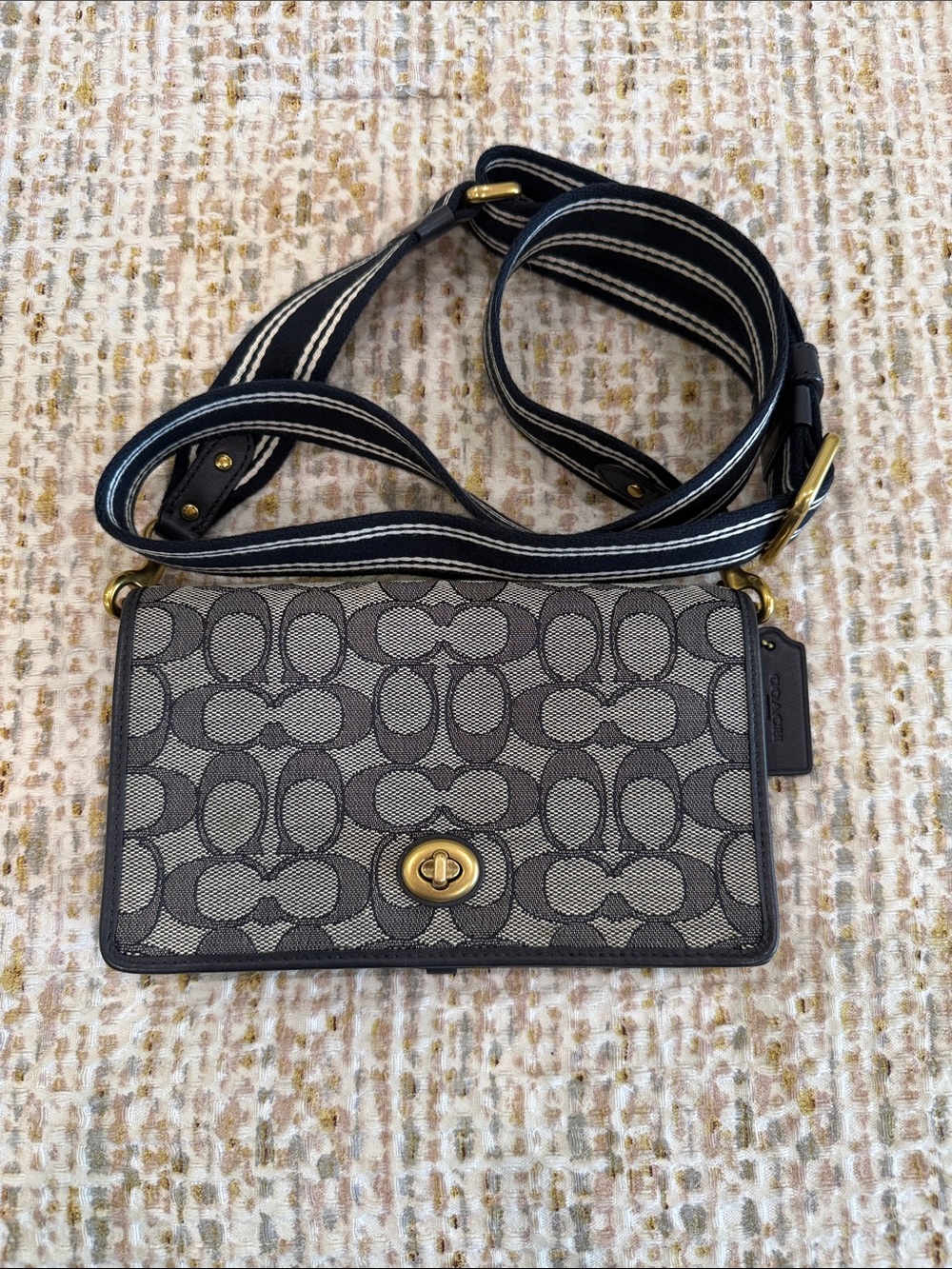 Coach Hayden Foldover Crossbody Clutch in Signature Jacquard in Midnight Navy